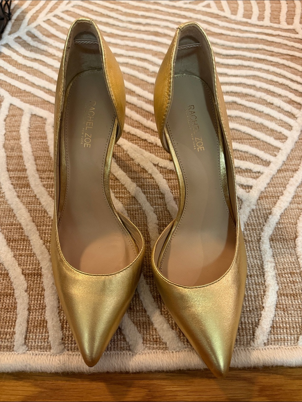 Rachel Zoe Metallic Gold Pointed-Toe Pumps